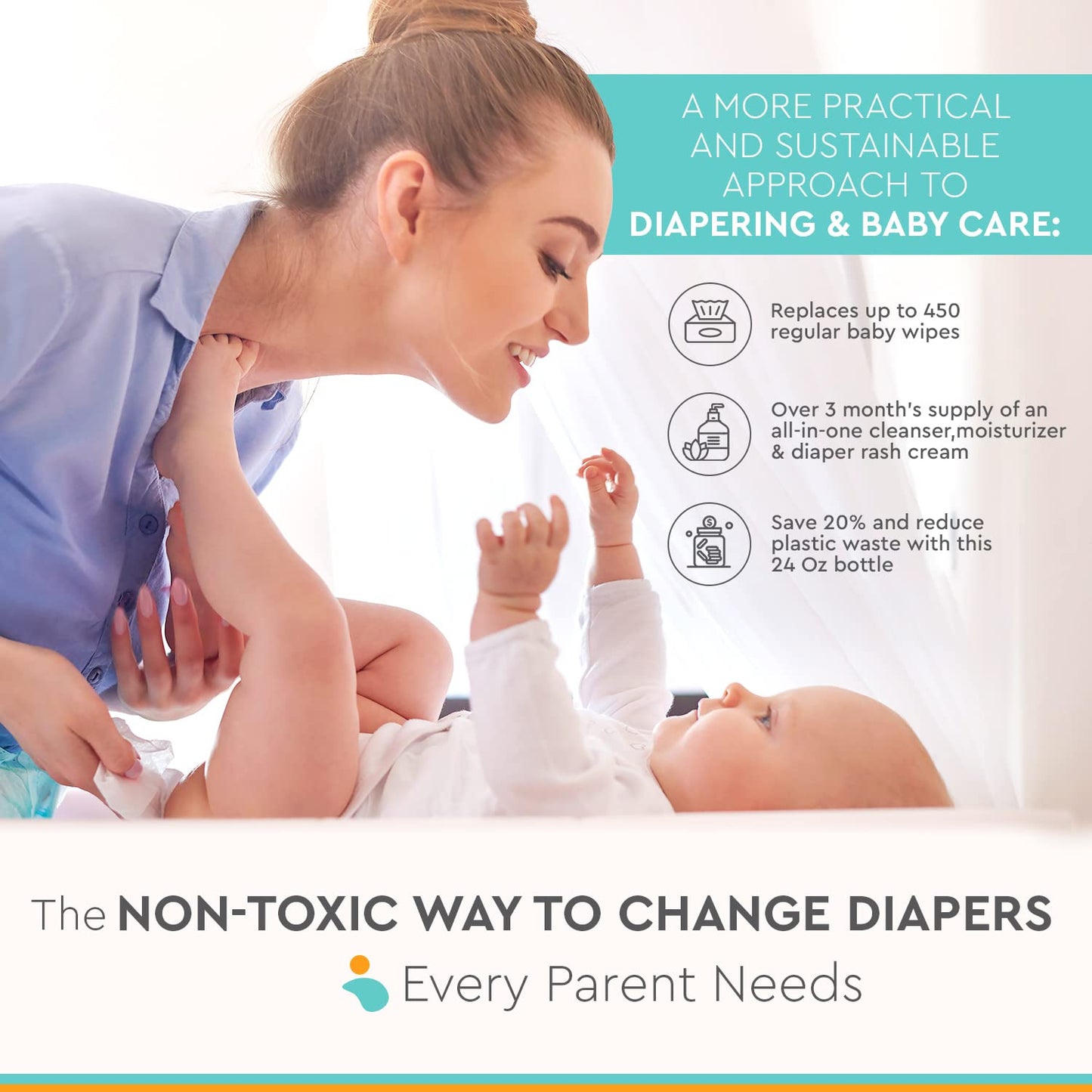 3-in-1 Diaper Care Cleansing Barrier Cream - Value Size (24 oz)