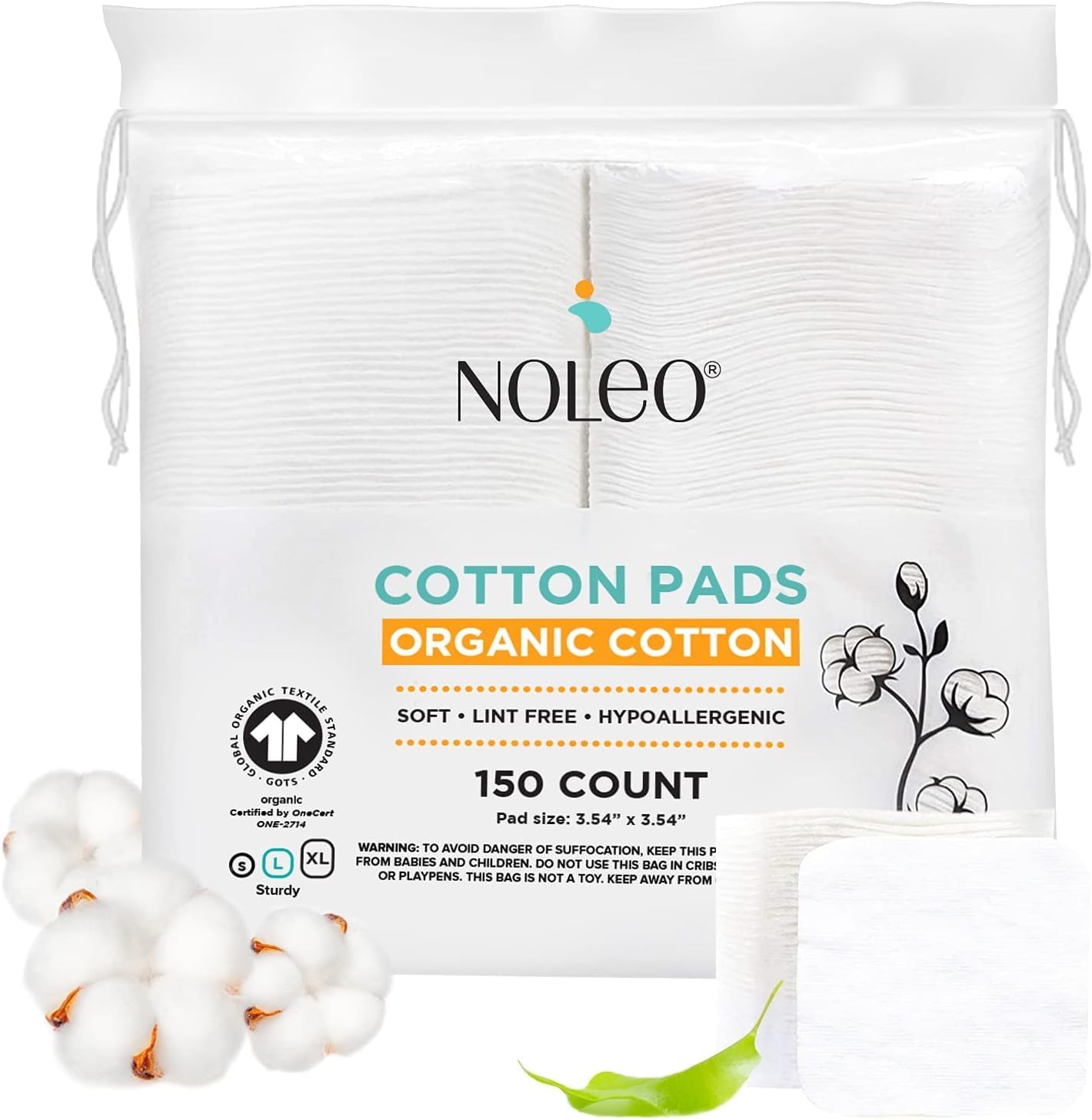 Organic Cotton Cleansing Pads - Large