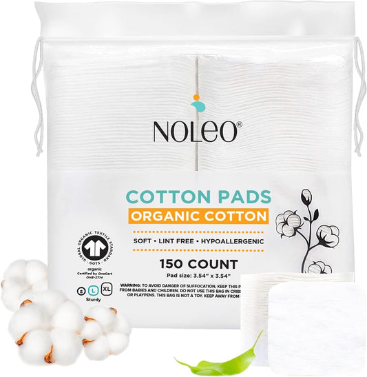Organic Cotton Cleansing Pads - Large (150 Count)