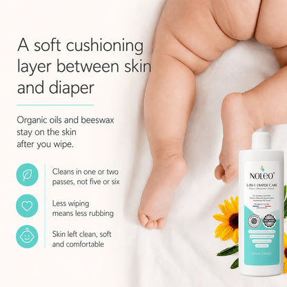 NOLEO Duo: 3-in-1 Diaper Care & Large Cotton Pads