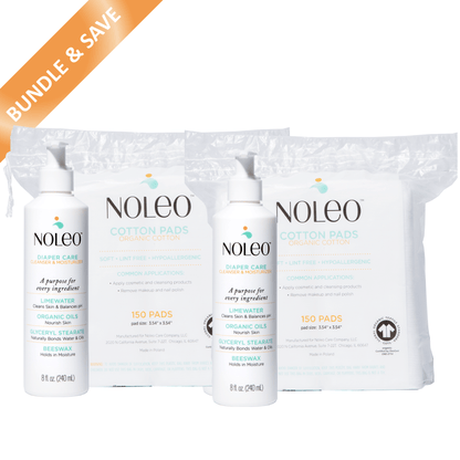 NOLEO Duo: 3-in-1 Diaper Care & Large Cotton Pads