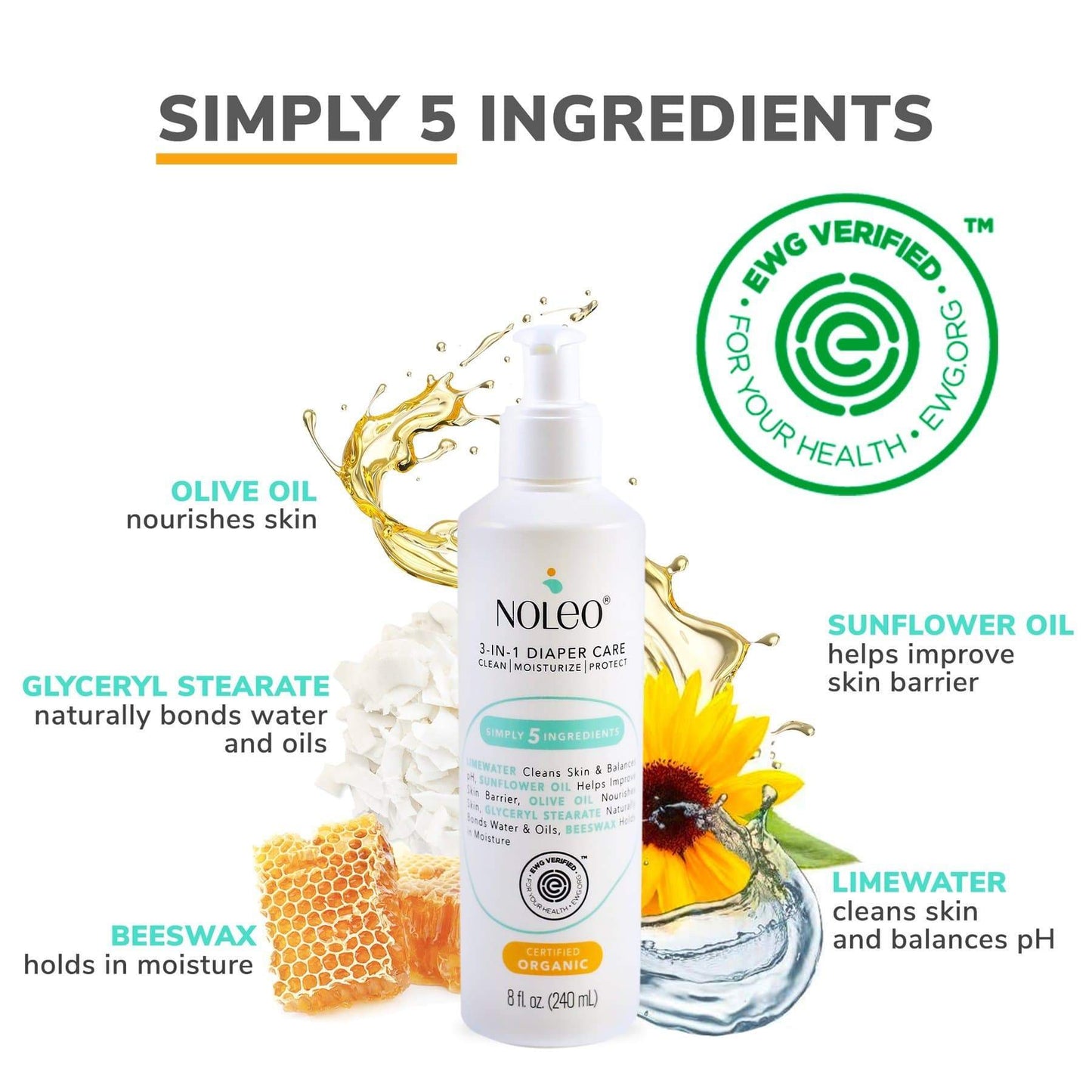 NOLEO Duo: 3-in-1 Diaper Care & Large Cotton Pads